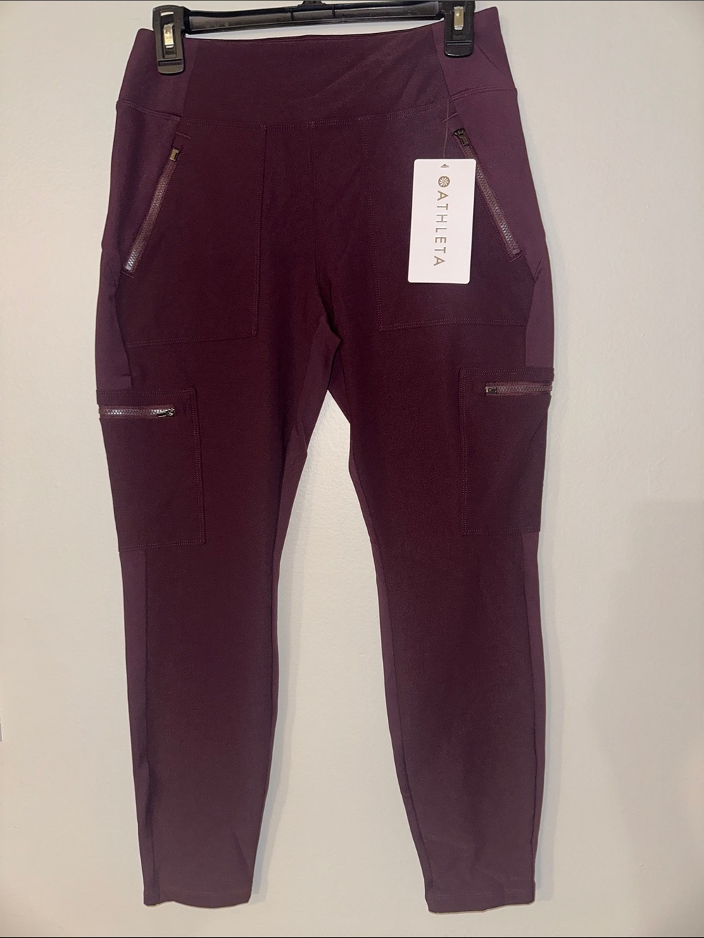 Athleta Deep Plum Zip Pocket Performance Leggings